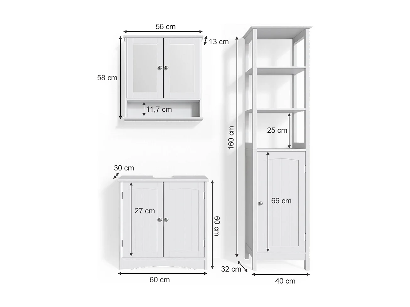 Meubles bain blanc 60x30x60 bianco