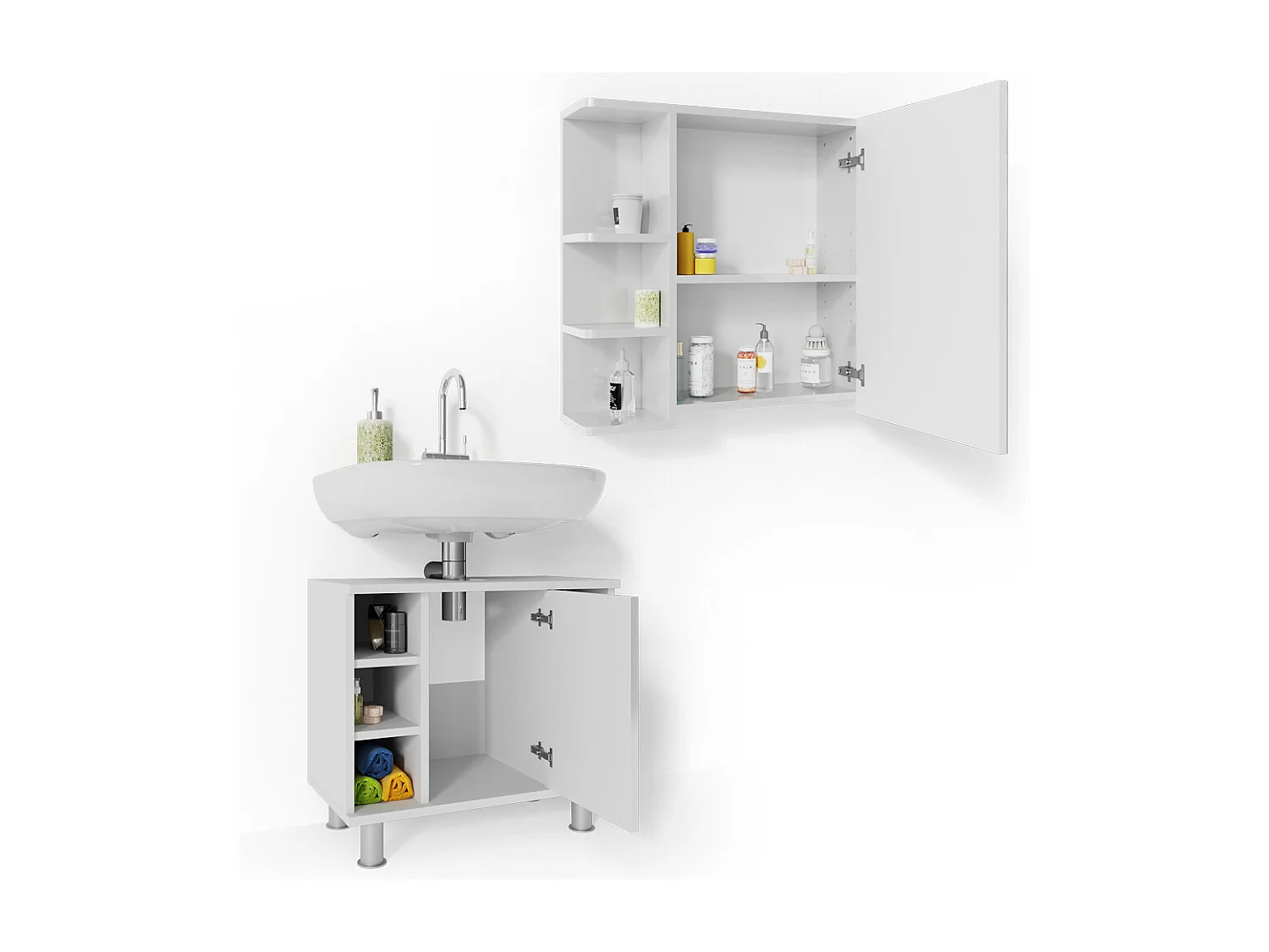 Meubles bain blanc haute brillance 60x32x54 fynn