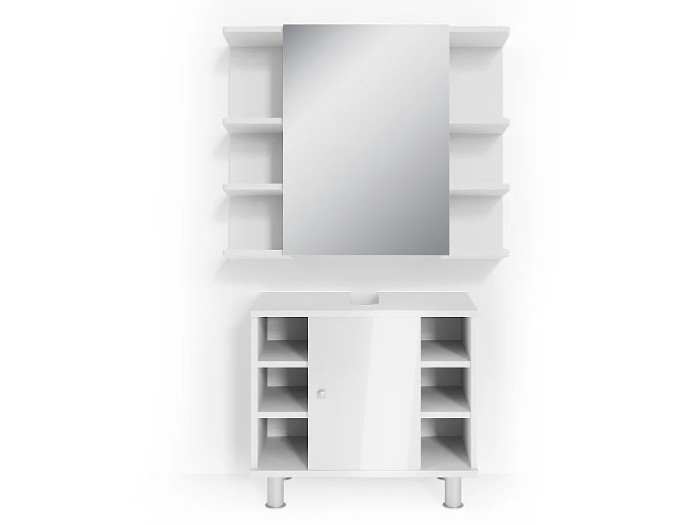 Badmöbel-Set weiß hochglanz 60x32x54 fynn
