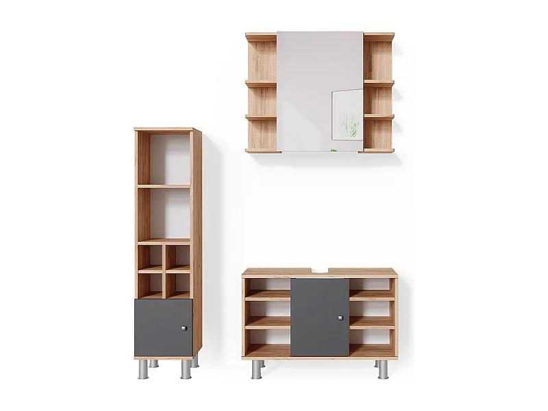 Badmöbel-Set goldkraft eiche 60x32x54 fynn