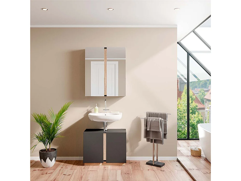 Meubles bain anthracite 70x34x55 gloria