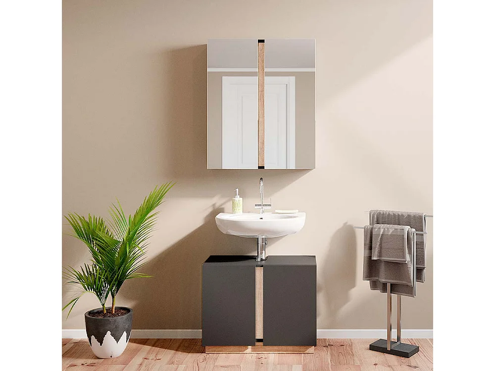 Meubles bain anthracite 70x34x55 gloria