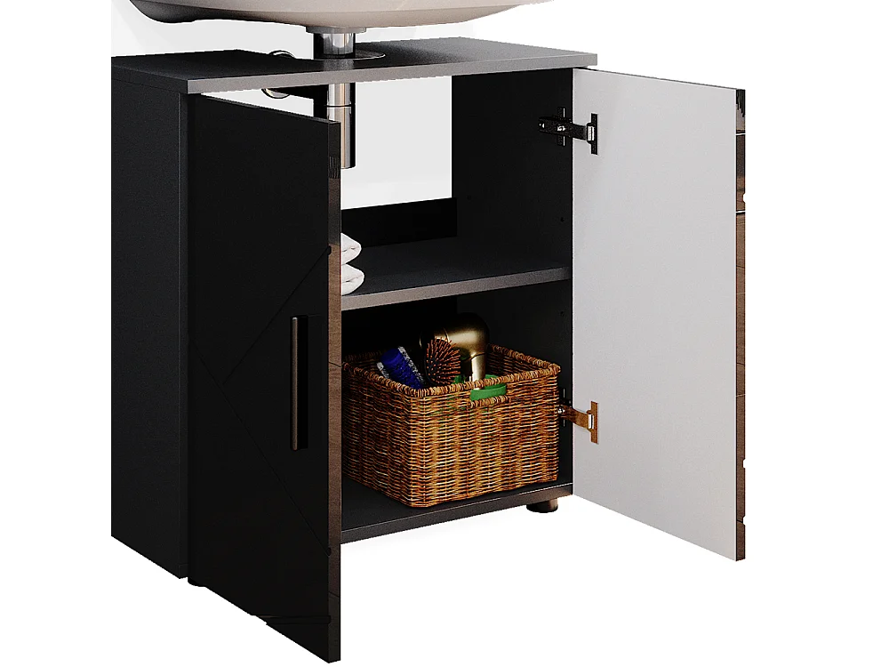 Conjunto de muebles de baño antracita alto brillo 80x41x58.6 irma