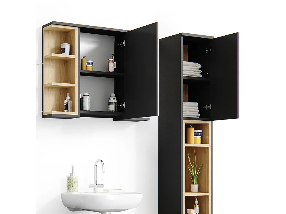 Meubles bain anthracite 79.6x32x64 aquis