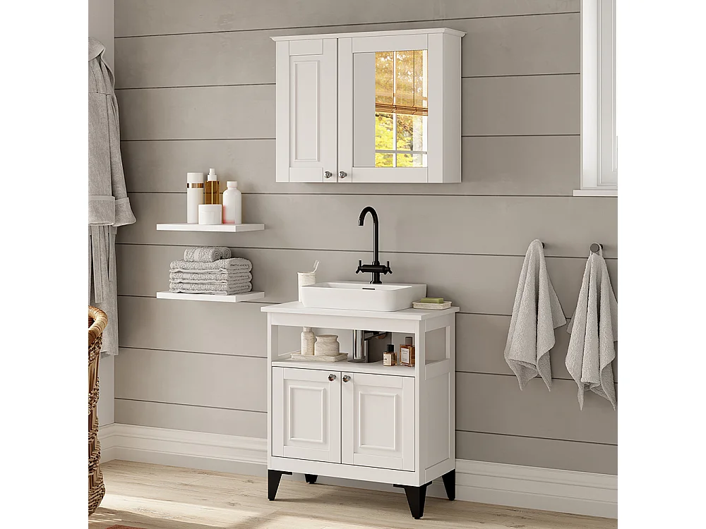 Set di mobili da bagno bianco 60x30x65 vanity