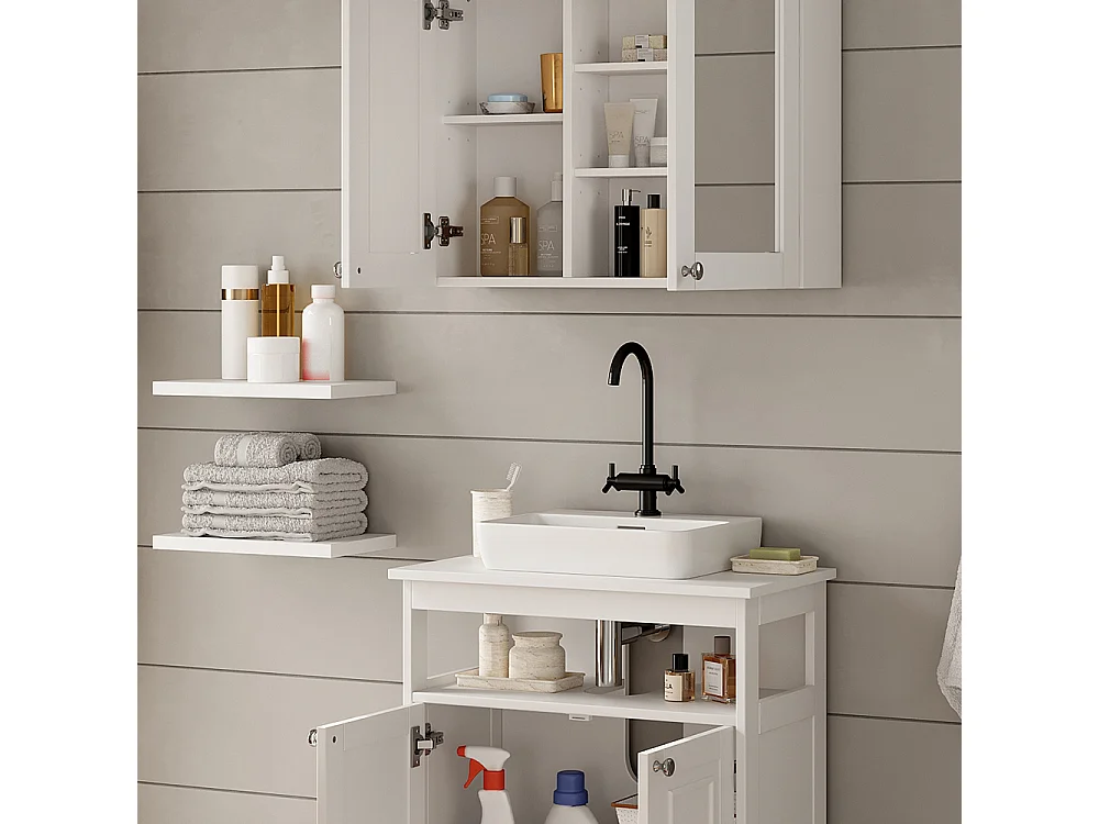 Set di mobili da bagno bianco 60x30x65 vanity