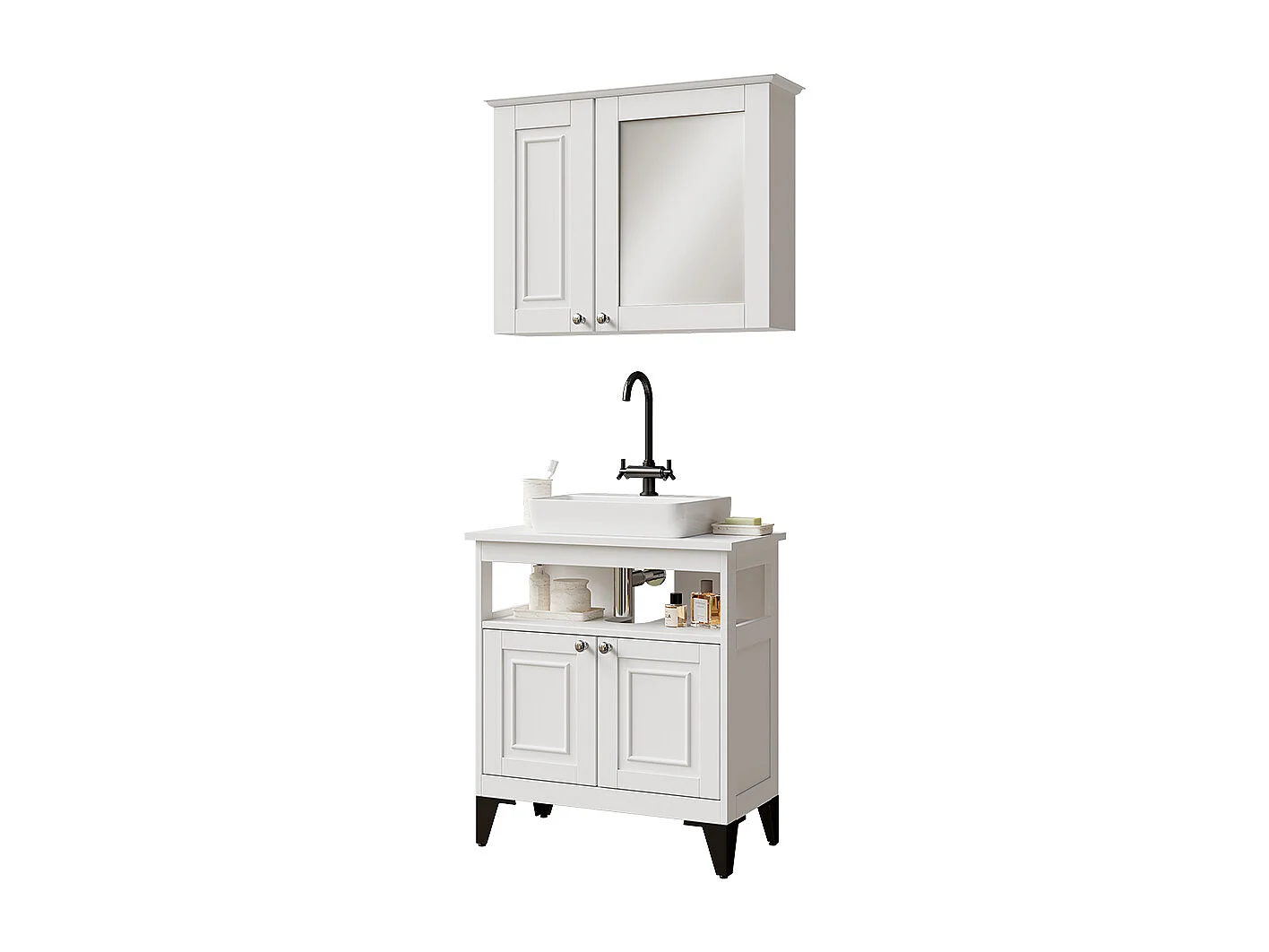 Set di mobili da bagno bianco 60x30x65 vanity