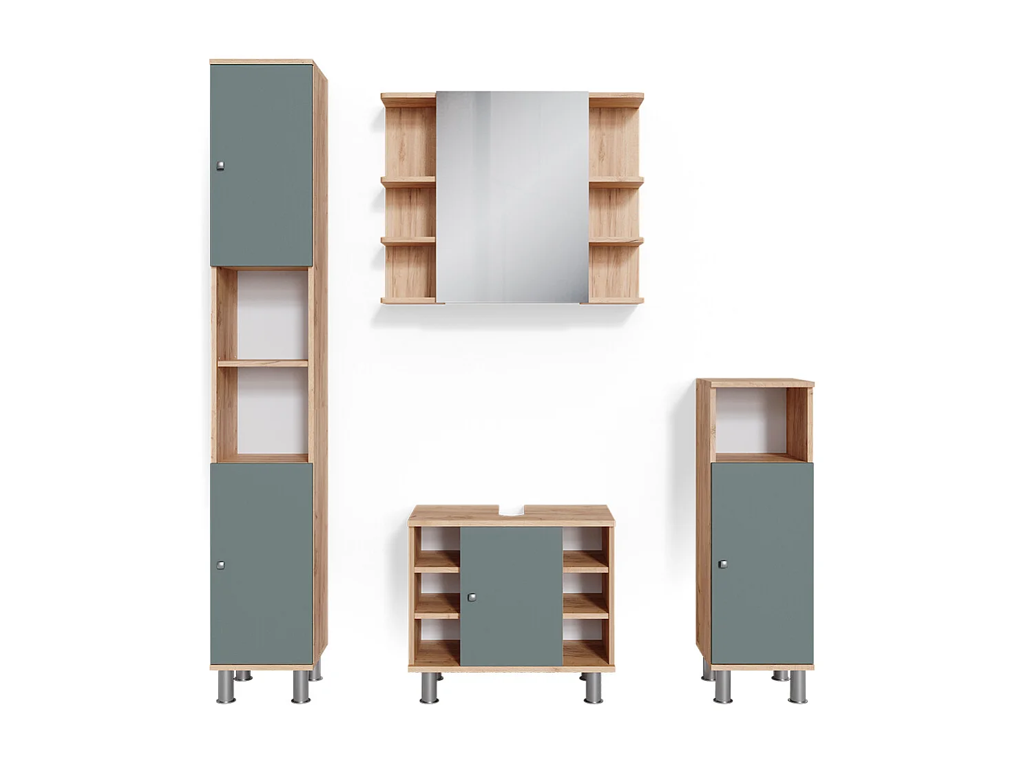 Set mobili bagno verde 60x32x54 fynn