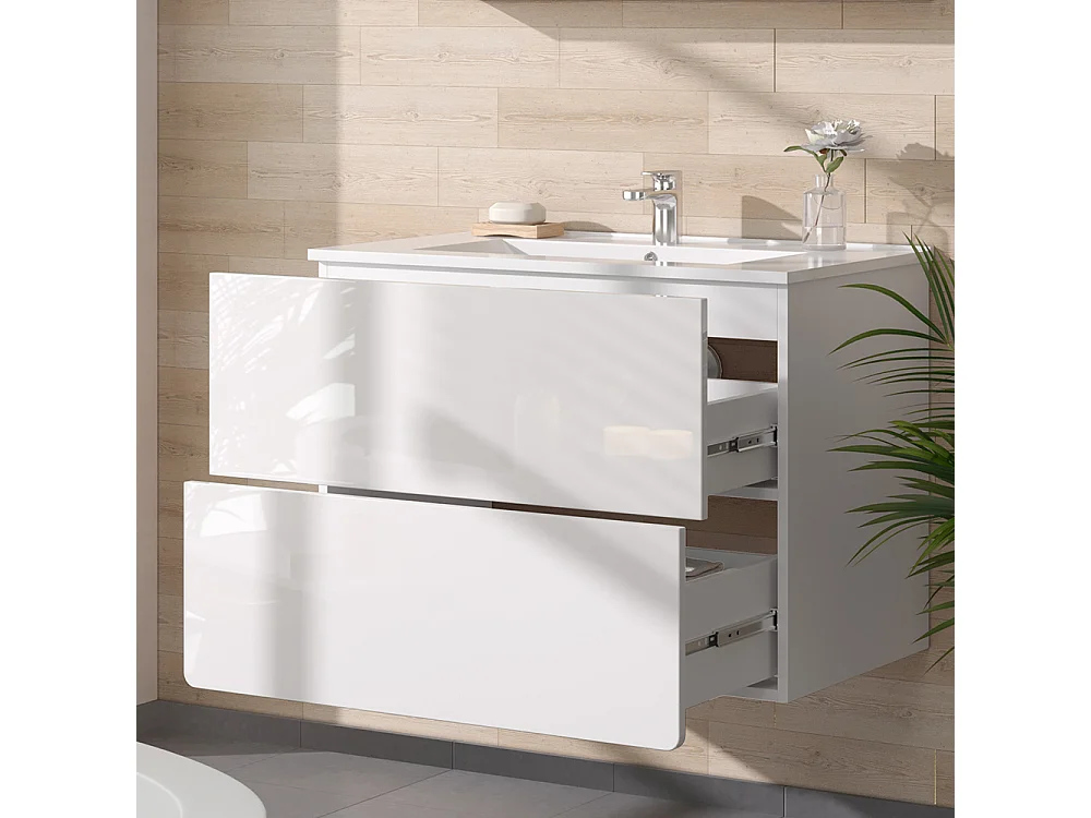 Meubles bain blanc 80x46x59.3 izan