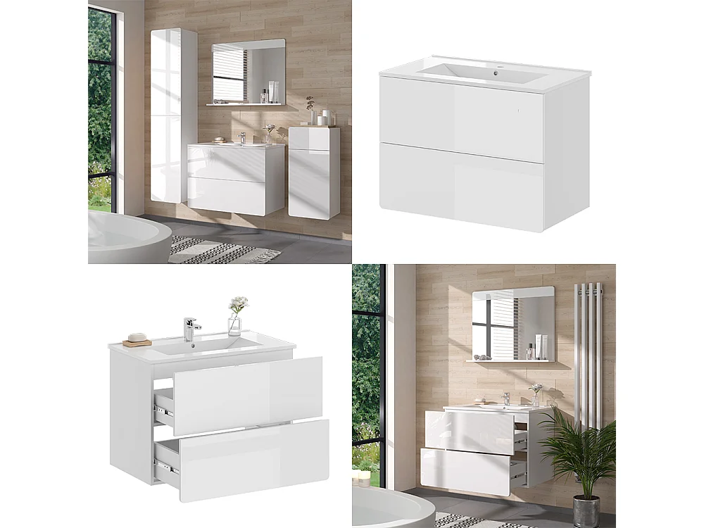 Meubles bain blanc 80x46x59.3 izan