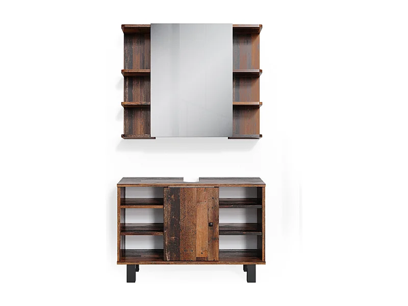 Badkamermeubel set eiken rustiek 60x32x54 fynn