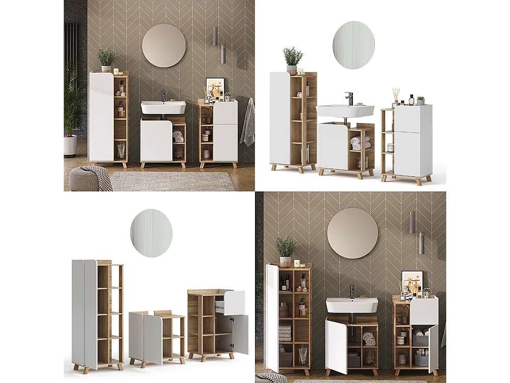 Meubles bain sonoma/blanc 60x35x65 karen