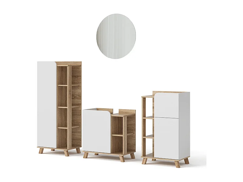 Conjunto de muebles de baño sonoma/blanco 60x35x65 karen