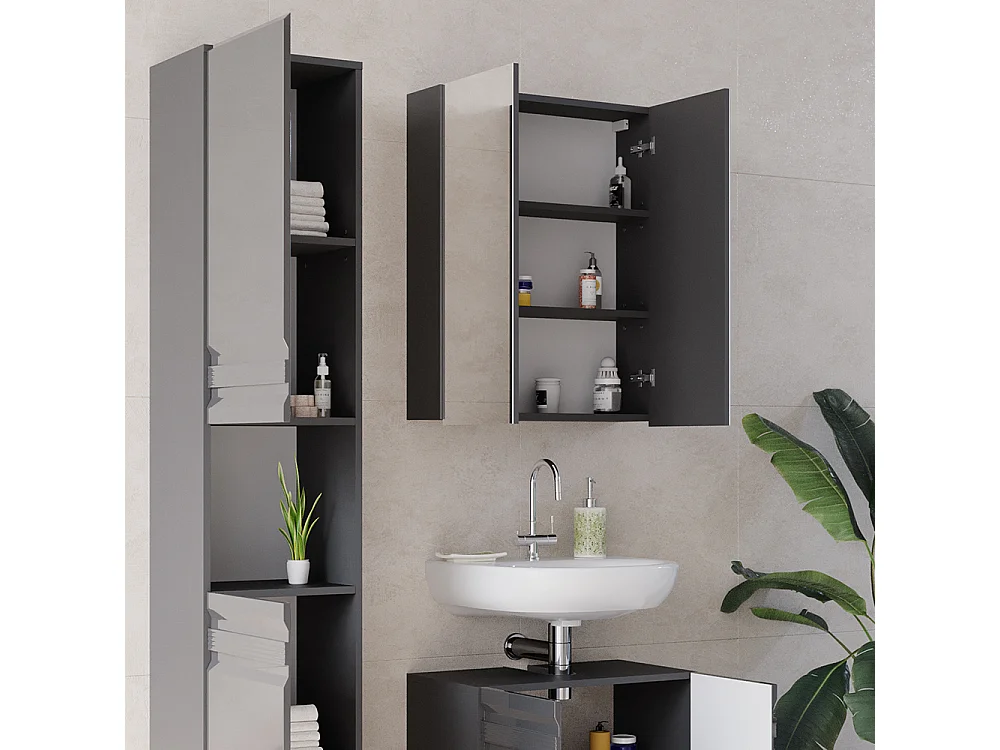 Meubles bain anthracite haute brillance 56x34x60 fredd