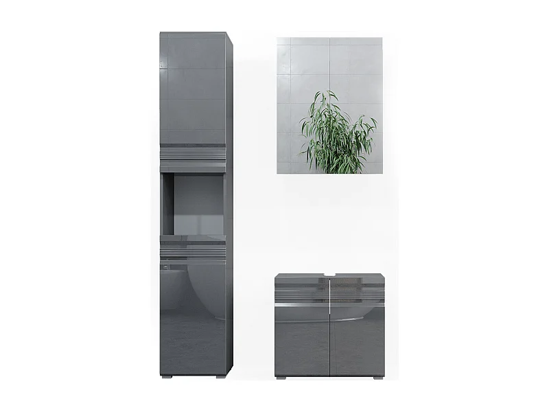 Meubles bain anthracite haute brillance 56x34x60 fredd
