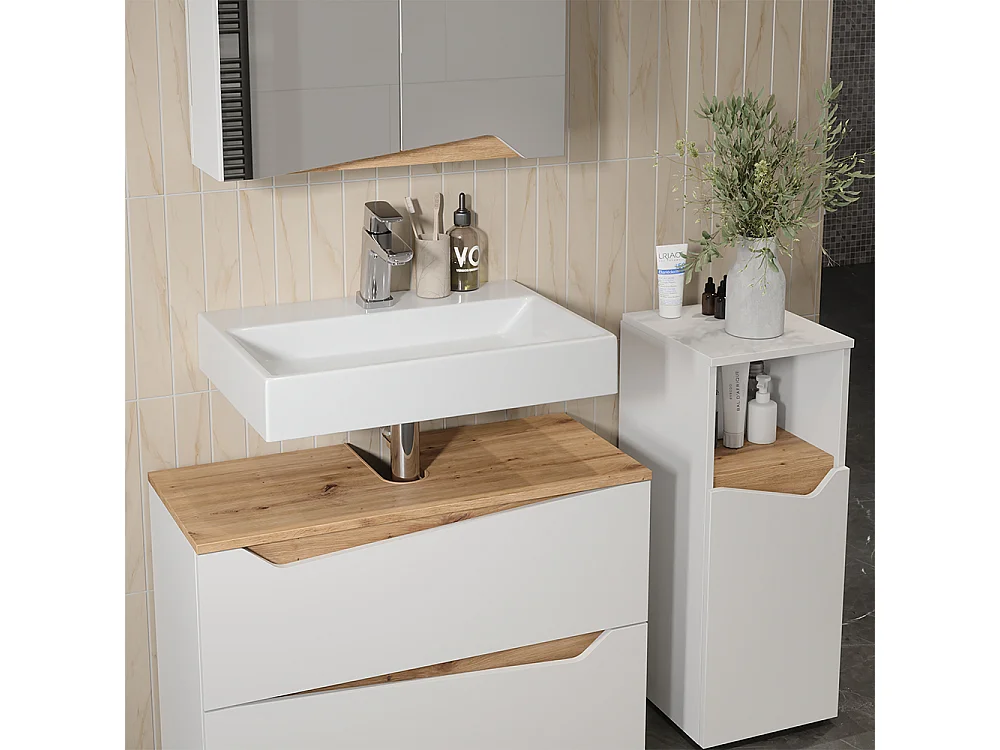 Meubles bain blanc 80x35x57.5 marelle
