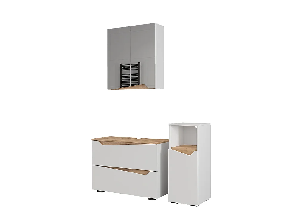Meubles bain blanc 80x35x57.5 marelle