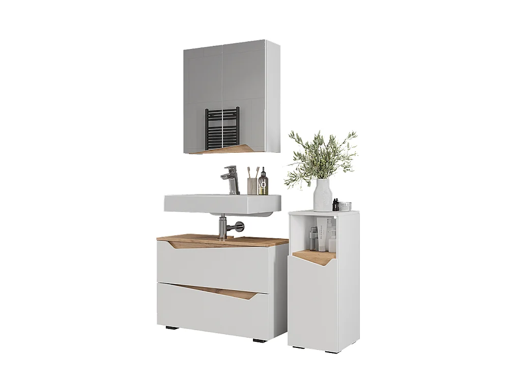 Meubles bain blanc 80x35x57.5 marelle