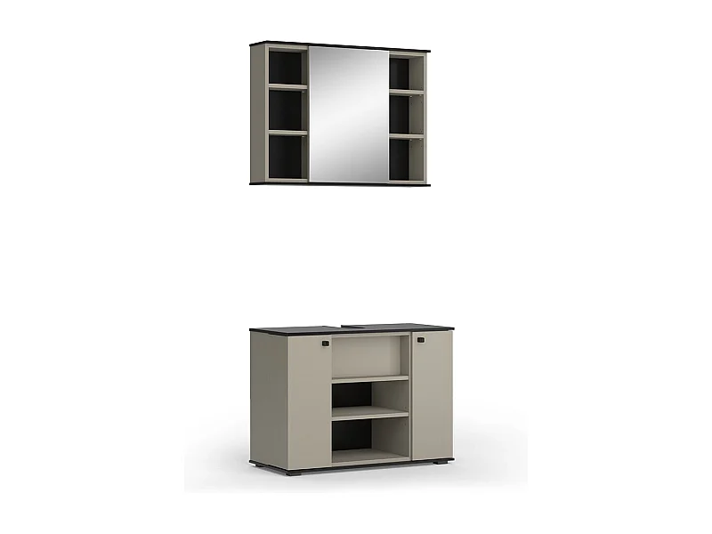 Meubles bain grège 80x37x59 joli