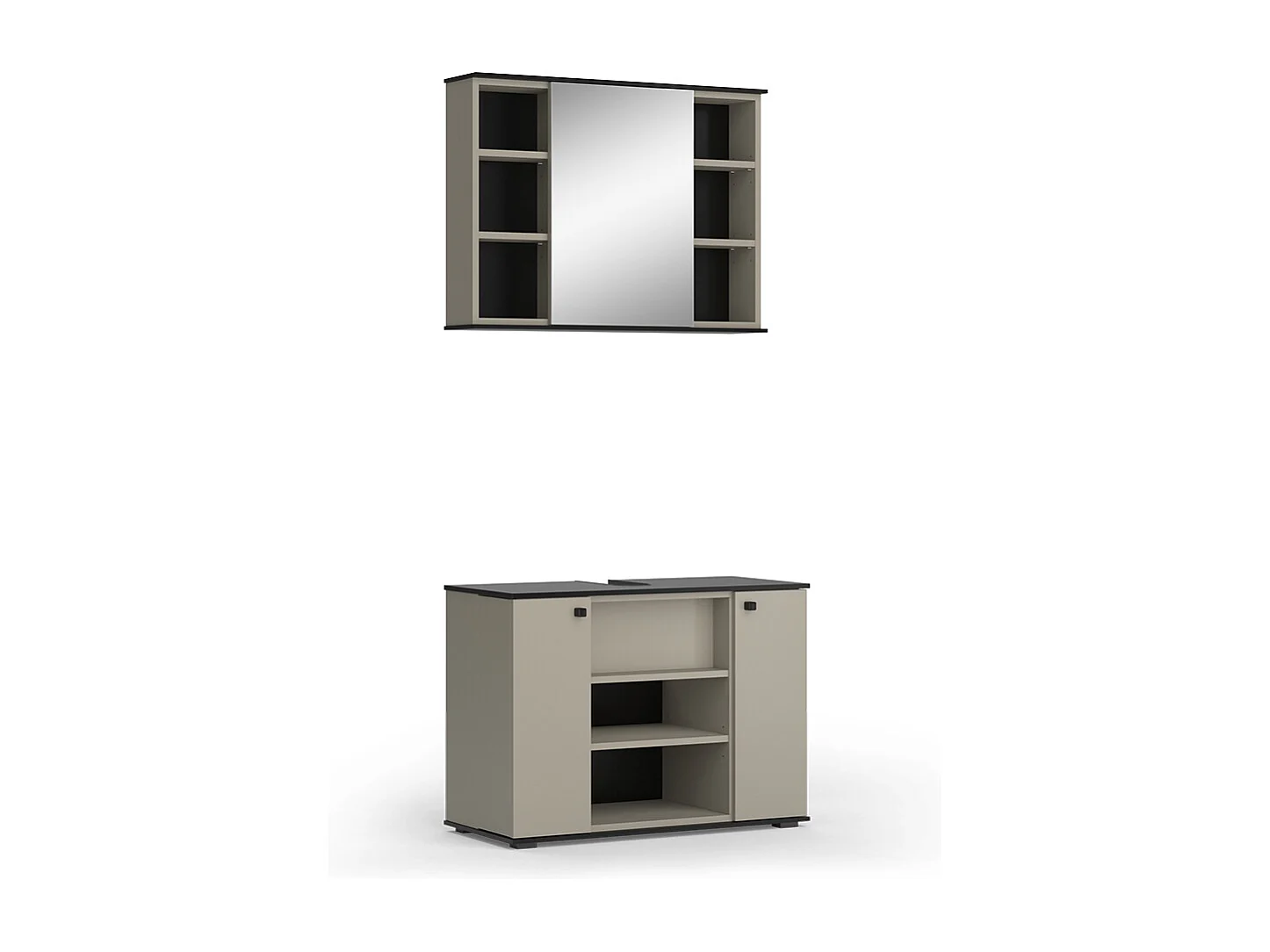 Meubles bain grège 80x37x59 joli