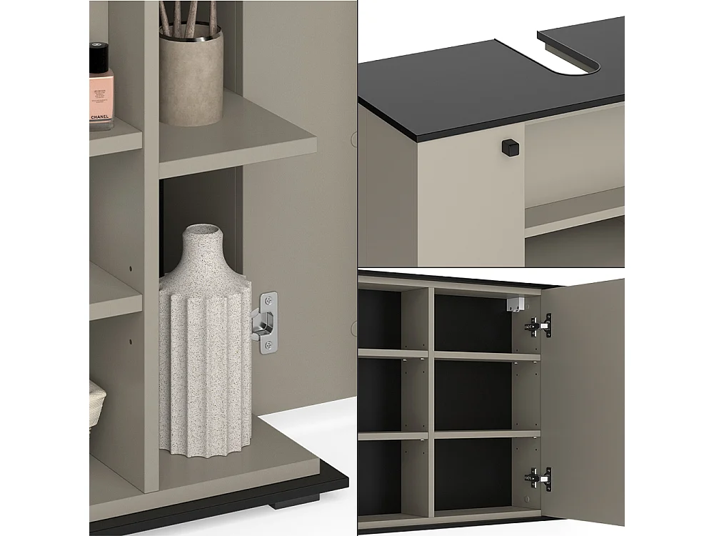 Meubles bain grège 80x37x59 joli