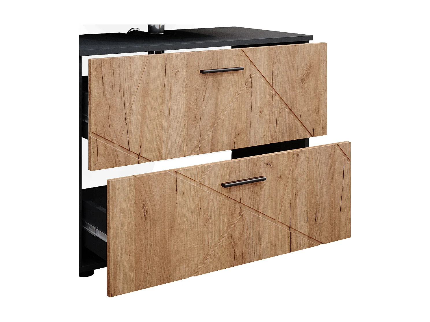 Set mobili bagno quercia dorata/antracite 80x41x58.6 irma