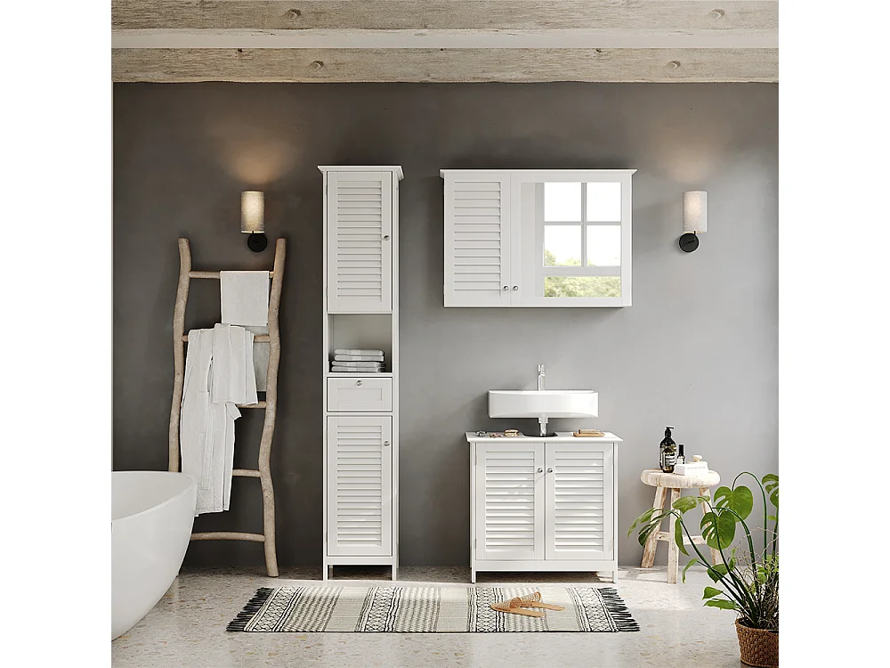 Meubles bain blanc 60x35x58 riad