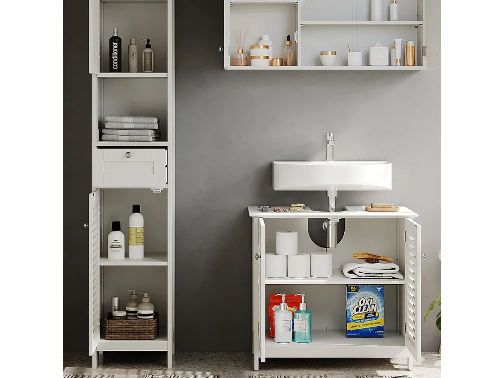 Meubles bain blanc 60x35x58 riad