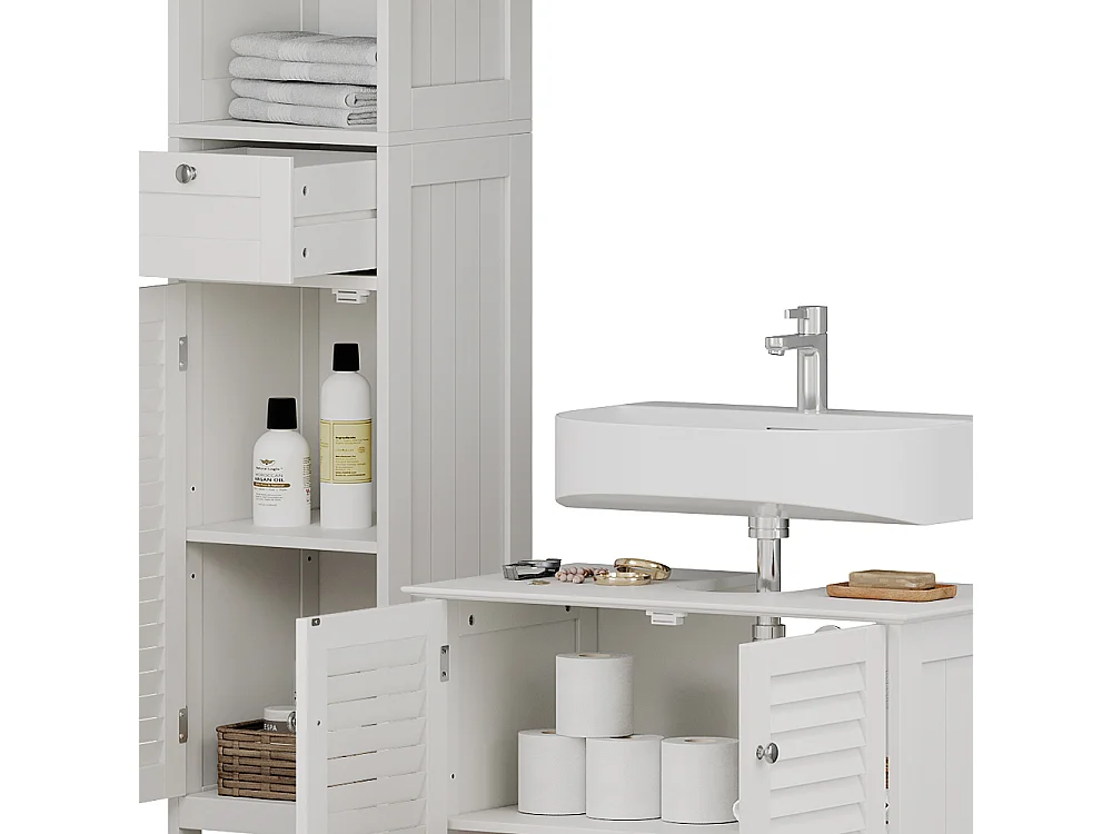 Meubles bain blanc 60x35x58 riad