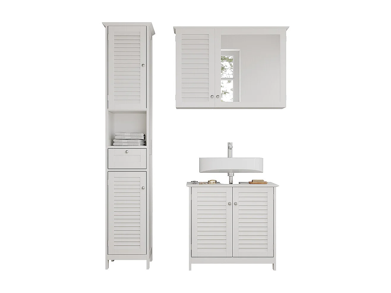 Meubles bain blanc 60x35x58 riad