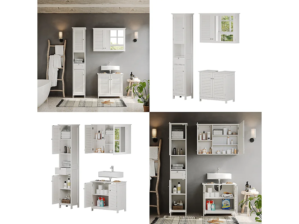 Meubles bain blanc 60x35x58 riad