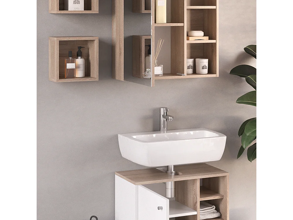 Meubles bain blanc 62x32x54 senyo