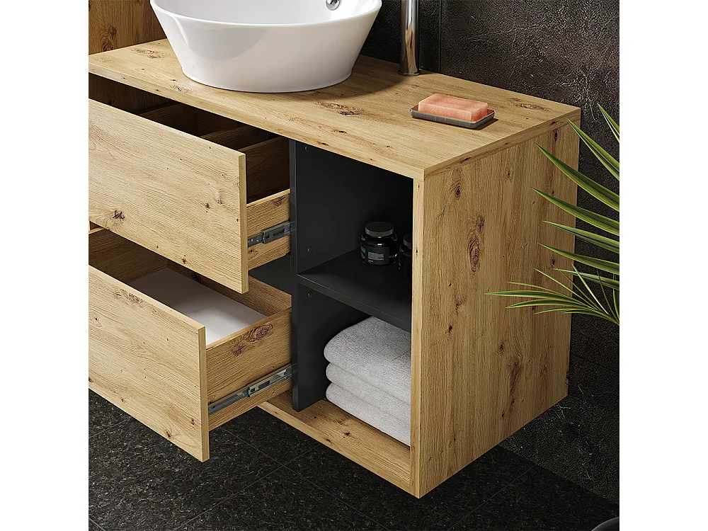 Meubles bain chêne artisan 60x45x100 viola