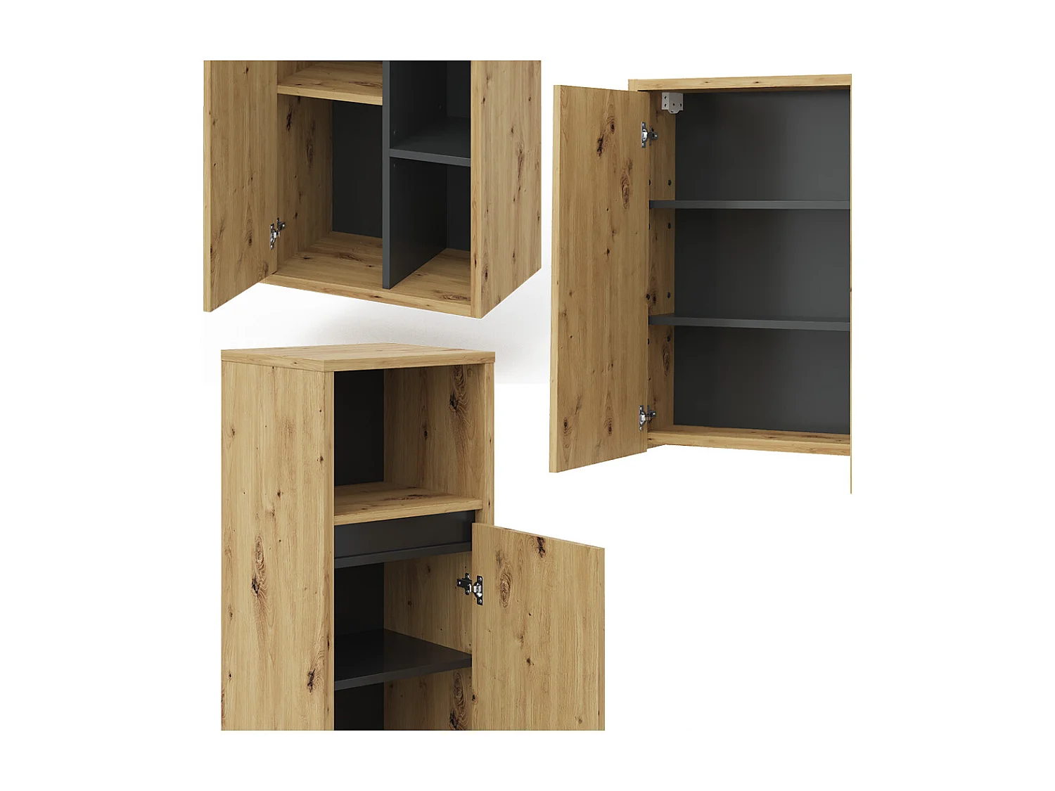 Meubles bain chêne artisan 60x45x100 viola