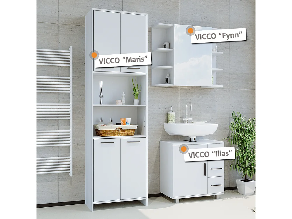 Set di mobili da bagno bianco 60x33x60 maris