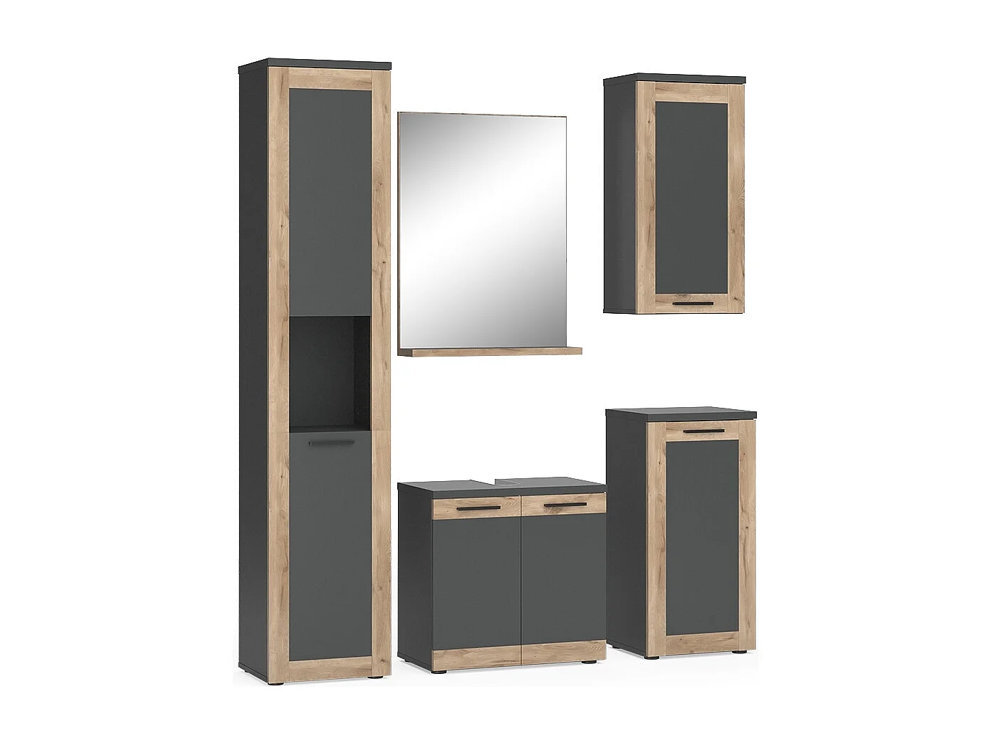 Badkamermeubelset antraciet 60x34.3x59.1 niko