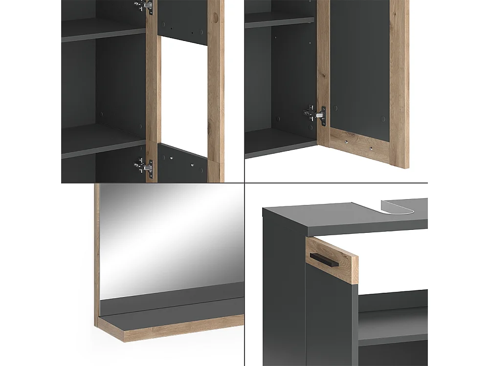 Badkamermeubelset antraciet 60x34.3x59.1 niko