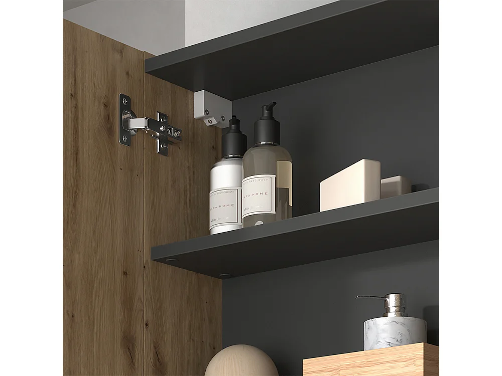 Meubles bain anthracite/artisan 80x45x50 edelin