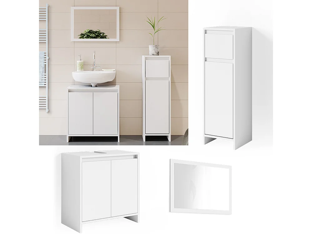 Meubles bain blanc 58x33x60 emma