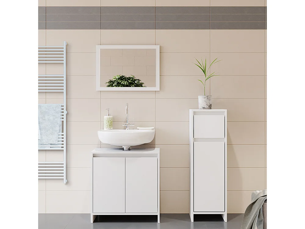 Meubles bain blanc 58x33x60 emma