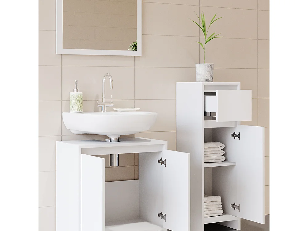 Meubles bain blanc 58x33x60 emma