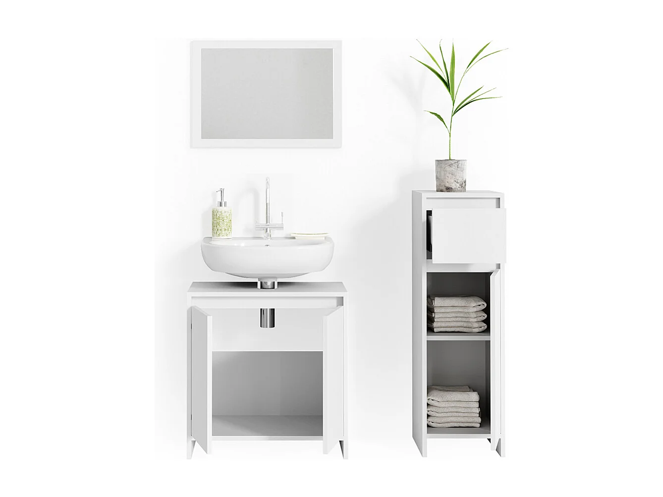 Meubles bain blanc 58x33x60 emma