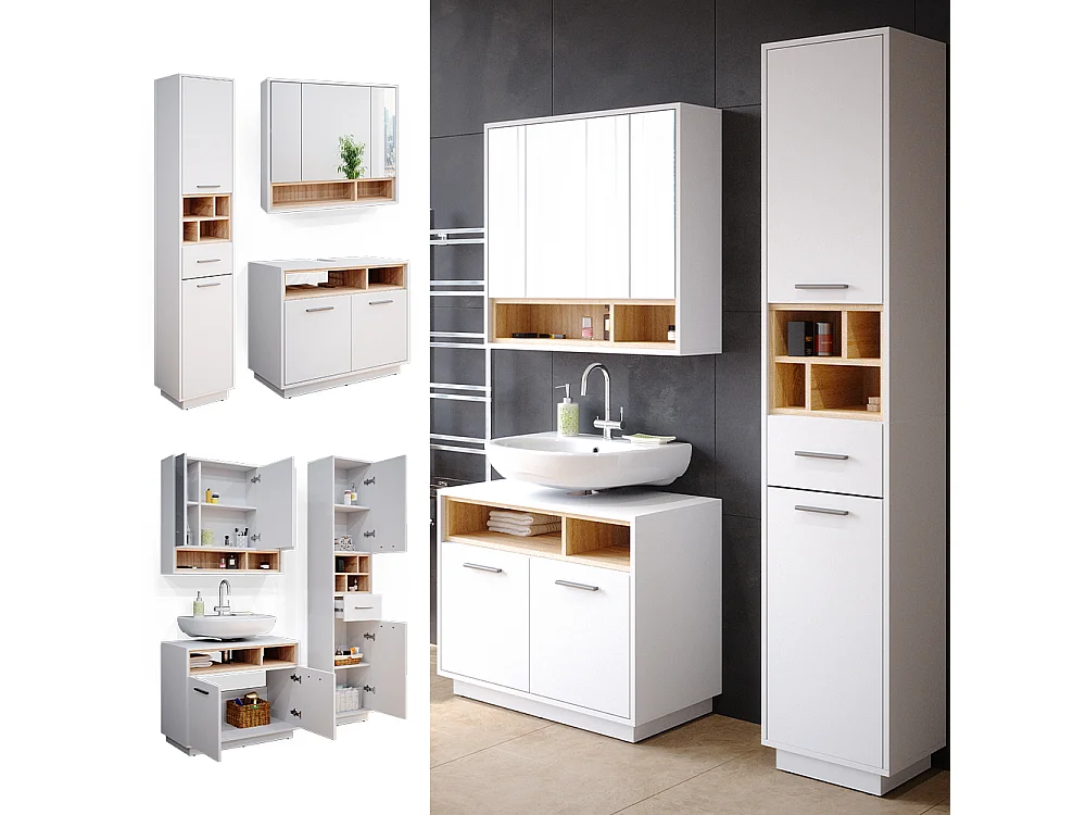 Conjunto de muebles de baño blanco 80x40x64 beatrice