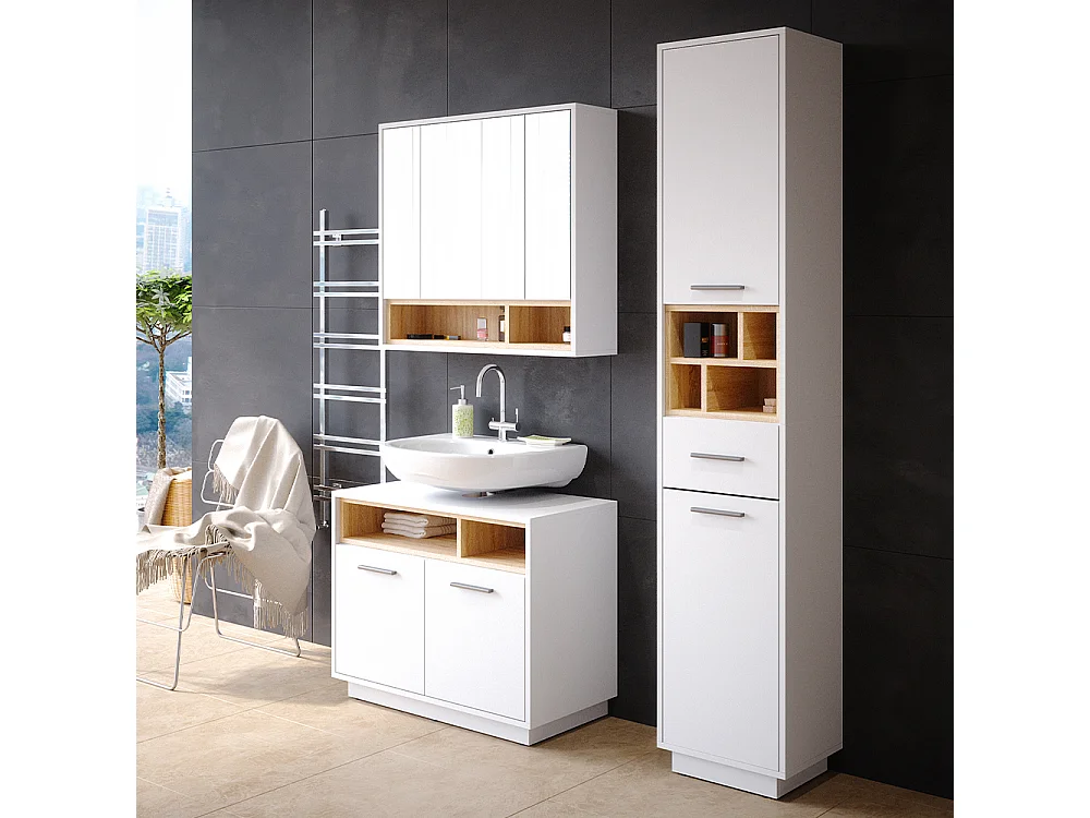 Meubles bain blanc 80x40x64 beatrice