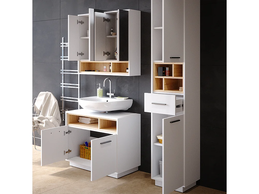 Meubles bain blanc 80x40x64 beatrice