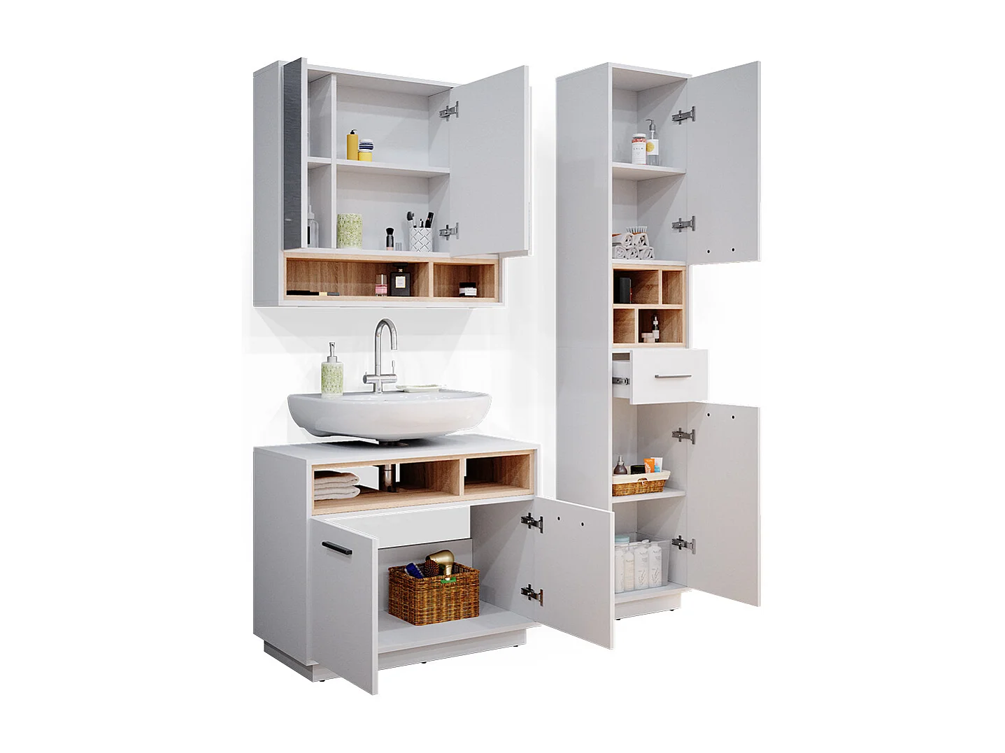 Meubles bain blanc 80x40x64 beatrice