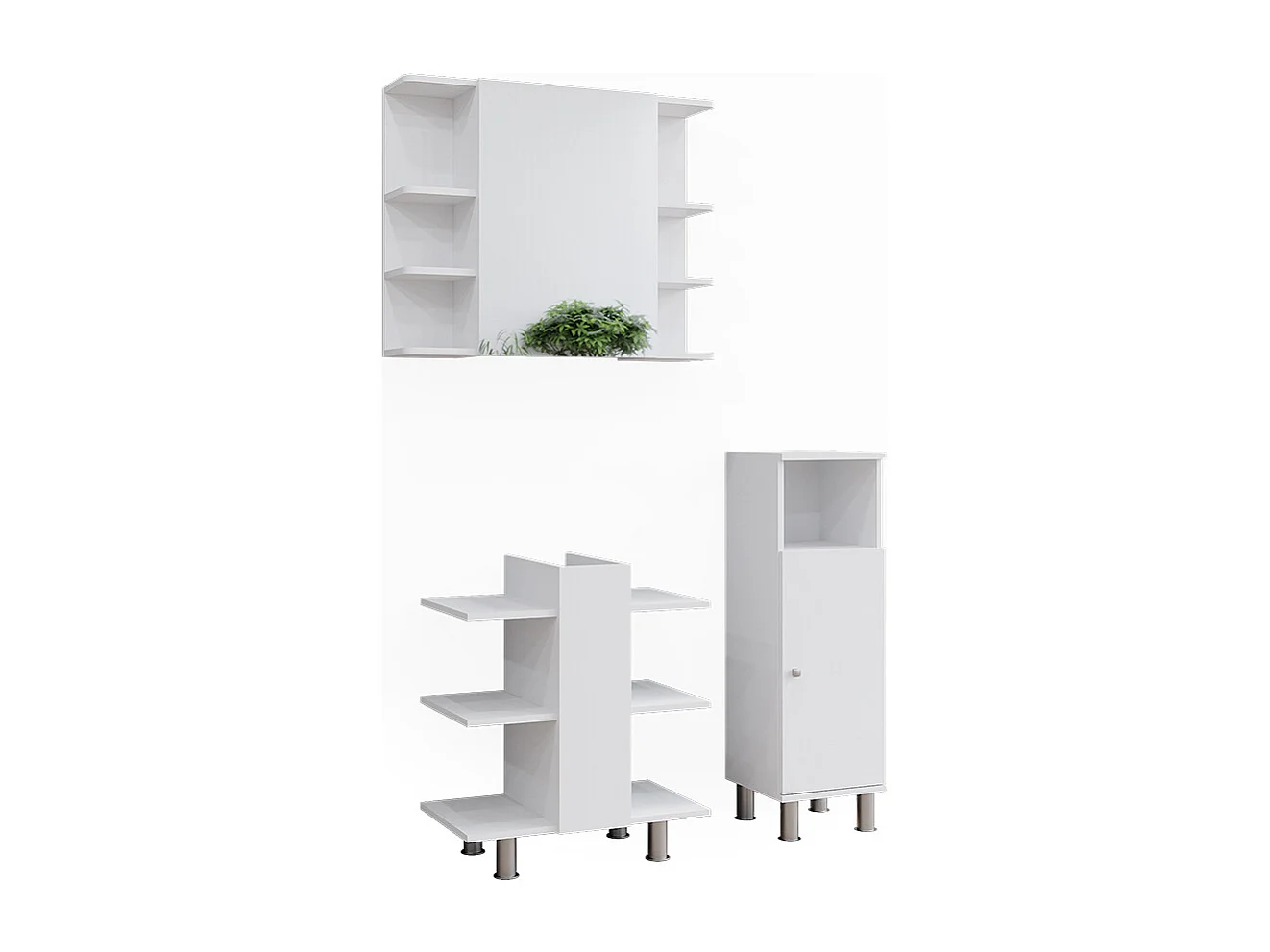 Set mobili bagno bianco 79.6x36.6x95 fynn