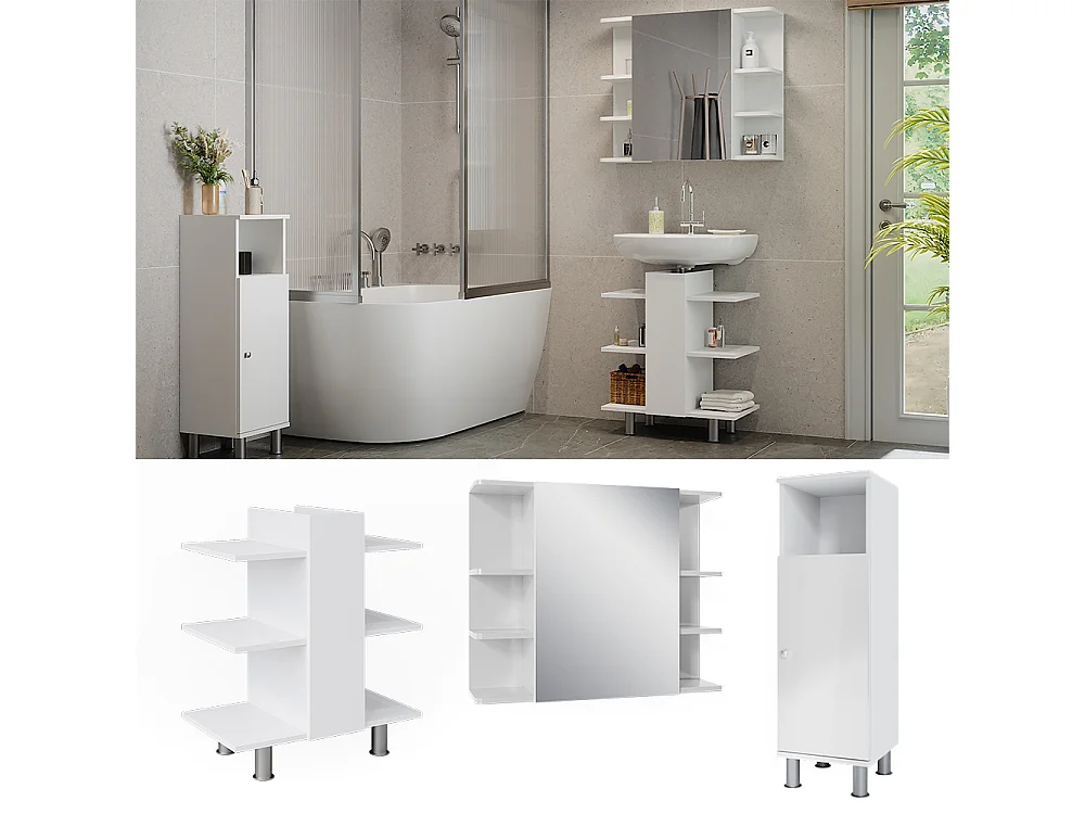 Meubles bain blanc 79.6x36.6x95 fynn