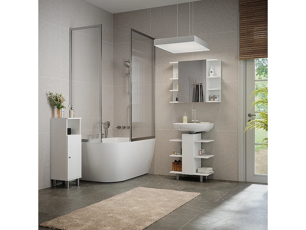 Meubles bain blanc 79.6x36.6x95 fynn