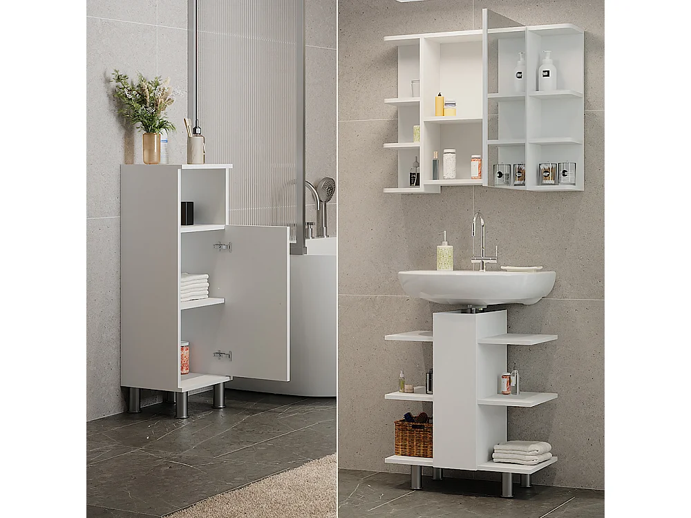 Meubles bain blanc 79.6x36.6x95 fynn